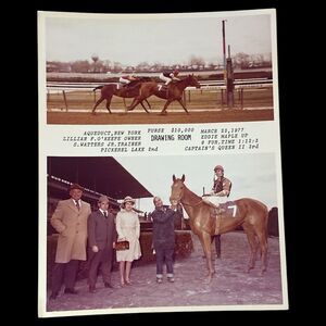 Vintage 1977 Aqueduct Winner Circle Photo Drawing Room Eddie Maple NYC